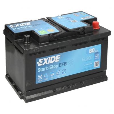Exide EL800 EFB Start-Stop akkumulátor, 12V 80Ah 800A, J+ EU magas